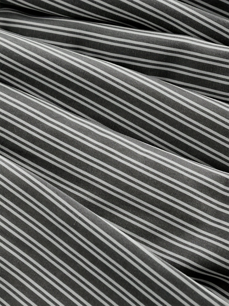 Robe à col en V rayée et plissée effet deux-en-un années 1960