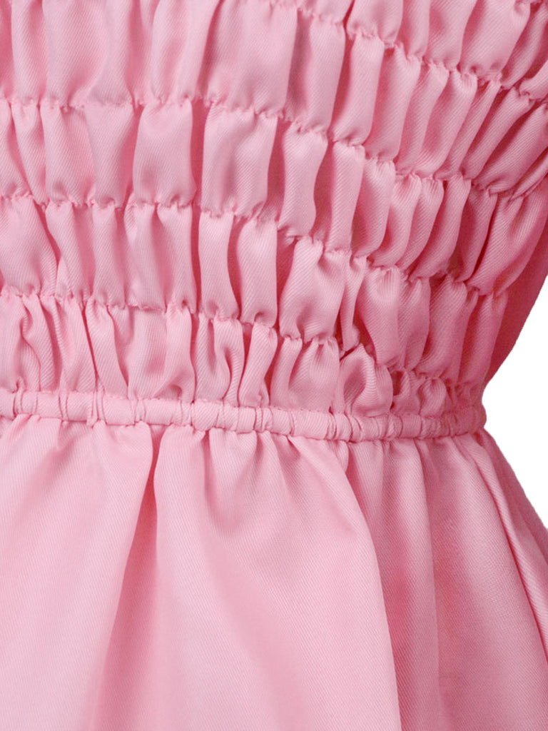 Robe rose smocks inspirée du costume d'Eleven dans Stranger Things années 1980