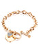 Bracelet vintage en strass avec cœur doré