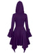 Veste longue punk gothique violette à capuche années 1980