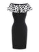 2PCS Robe et cape blanche et noire dalmatiennes Cruella années 1960