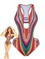 Maillot De Bain Arc-En-Ciel Découpes Bretelles Crochet Faux Années 1960