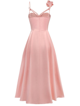 Robe nuisette ajourée à fleurs 3D unie années 1930