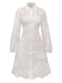 Robe blanche en dentelle de pur coton uni années 1960