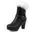 Bottes à talons hauts vintage en fausse fourrure avec boucle