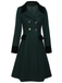 Manteau croisé bleu contrasté à boutons des années 40