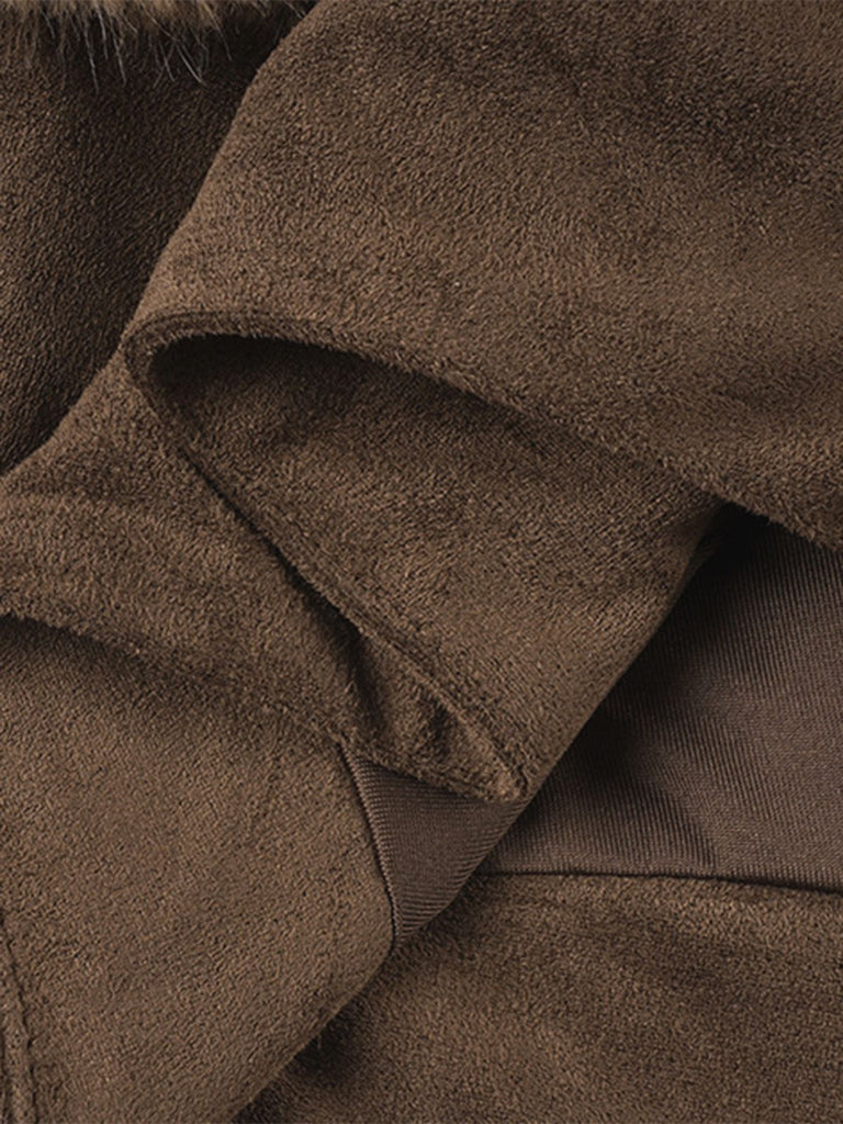 Jupe marron à motif cerf des années 1980