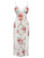 Chemise de nuit bordures en dentelle roses à bretelles années 1930
