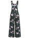 Combinaison pantalon large à imprimé floral vert années 1940