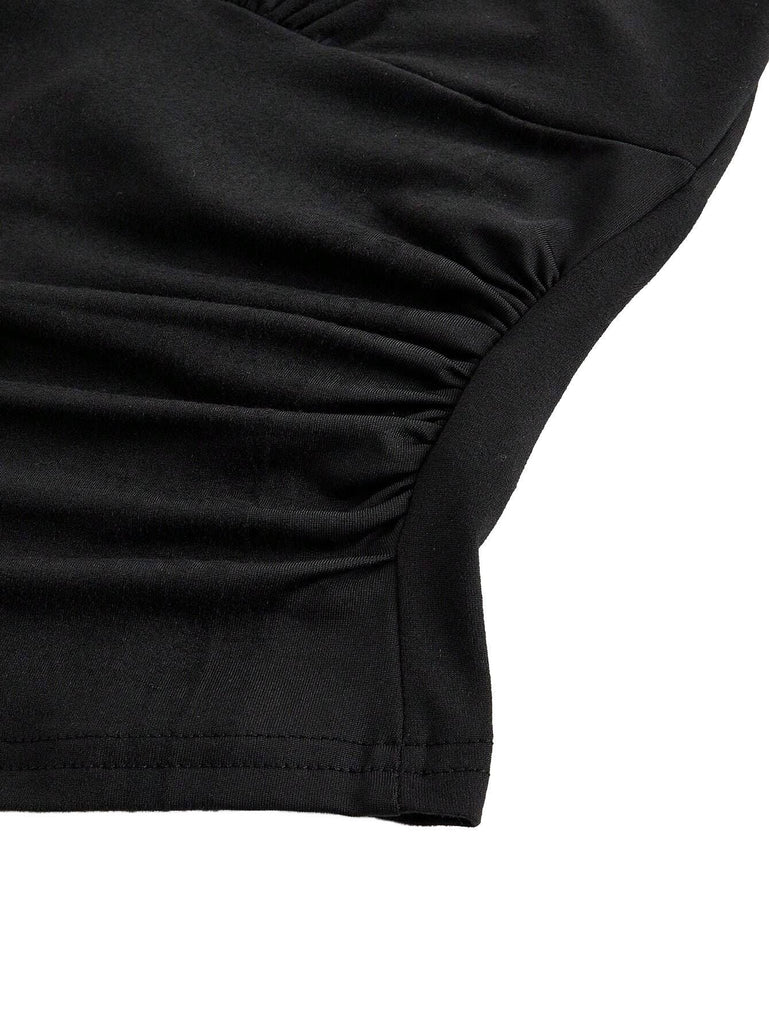 Haut cache-cœur imprimé léopard années 80