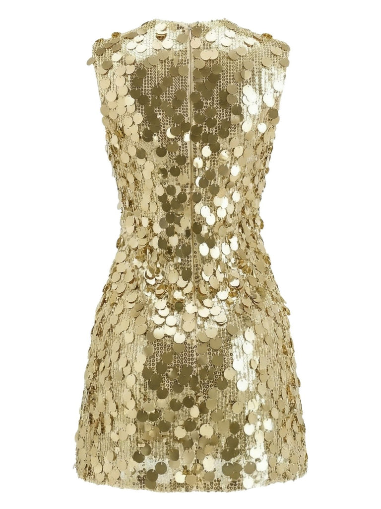 Robe de soirée disco sans manches à paillettes Y2K