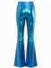 Pantalon bootcut moulant métallisé uni années 1970