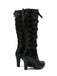 Bottines à lacets noires style punk vintage talons hauts