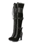 Bottes hautes à talons lacets et nœud style vintage