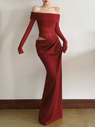 Robe transparente unie à épaules dénudées en résille ajourée années 1980