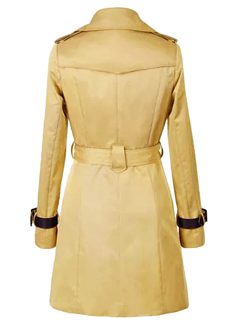 Trench-coat croisé à blocs de couleurs des années 1970