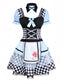 Robe tablier bleue Alice manches bouffantes des années 1960
