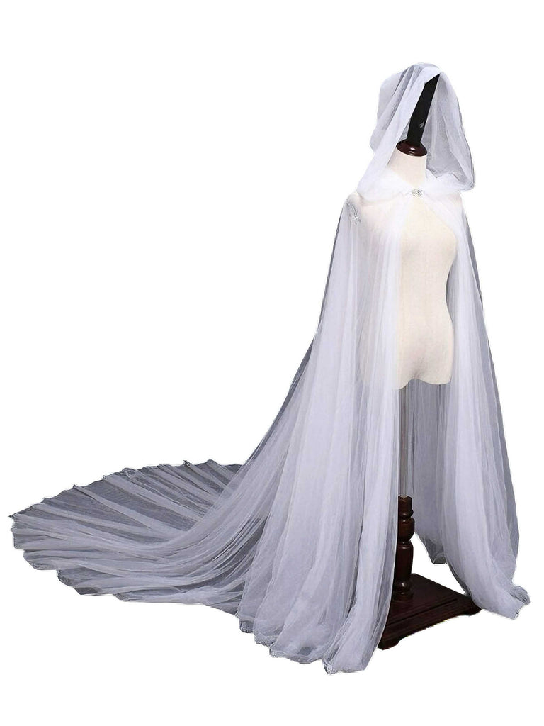 Cape à capuche noire en maille pour mariée vampire d'Halloween