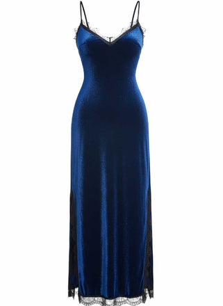 Nuisette en velours et dentelle des années 1960