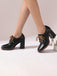 Chaussures En Cuir Vintage À Lacets Talon Épais