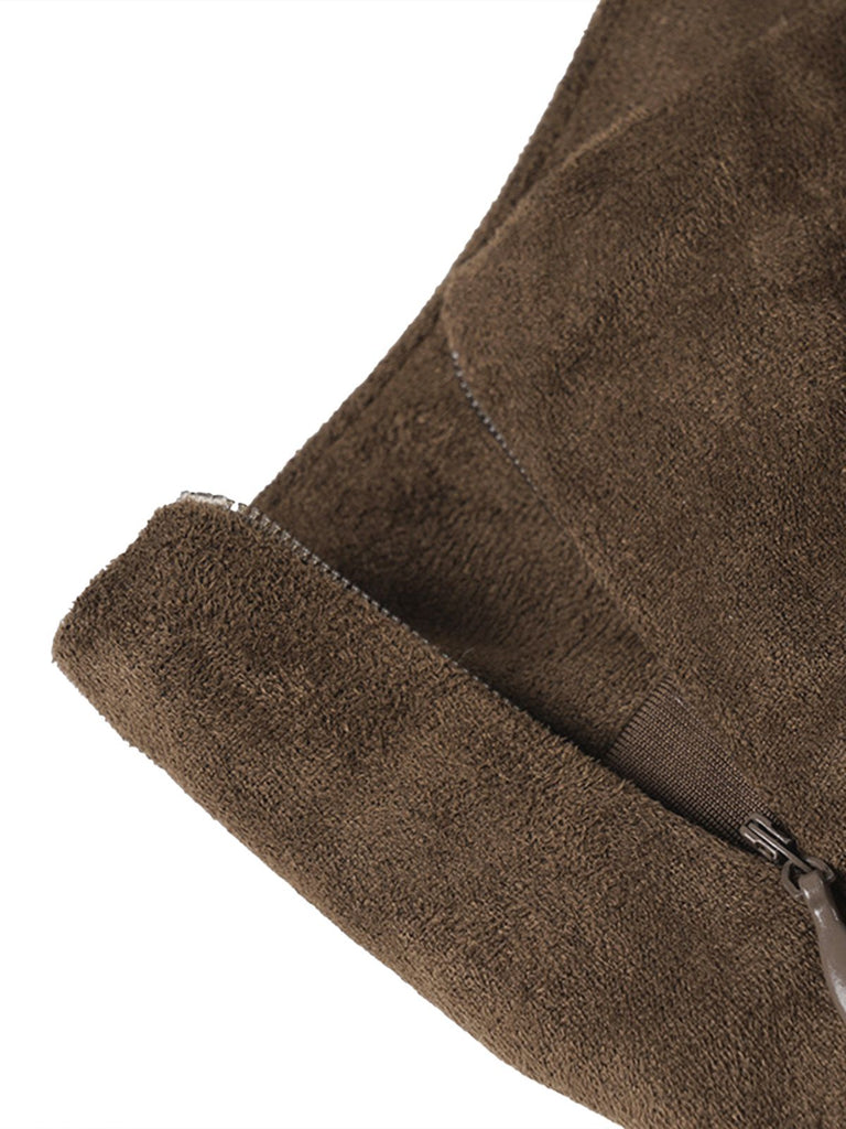 Jupe marron à motif cerf des années 1980