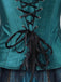 2PCS Corset brodé de motifs de plumes de paon et jupe plissée en tulle