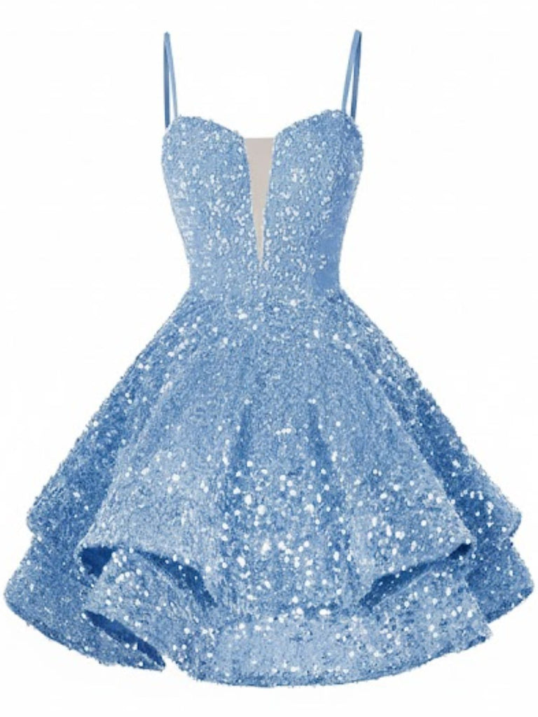 Robe de soirée mini rouge à paillettes décolleté en V profond et lacets années 1950