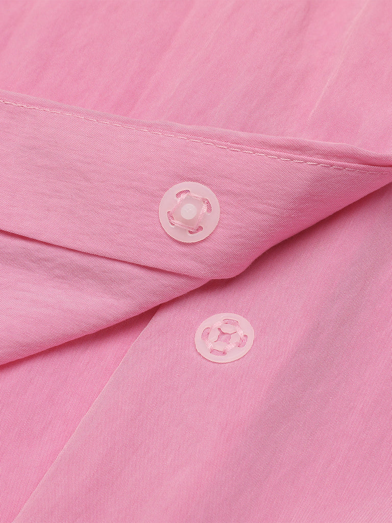 Robe sans manches à col claudine rose des années 1950 Cocktail