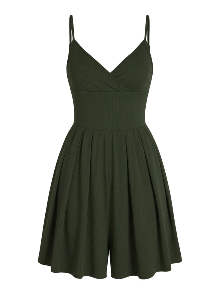 Combinaison à bretelles spaghetti et col en V années 1980