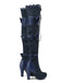 Bottes hautes à talons lacets et nœud style vintage