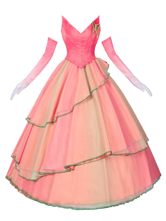 Ensemble haut et jupe rose Glinda la méchante sorcière années 1970