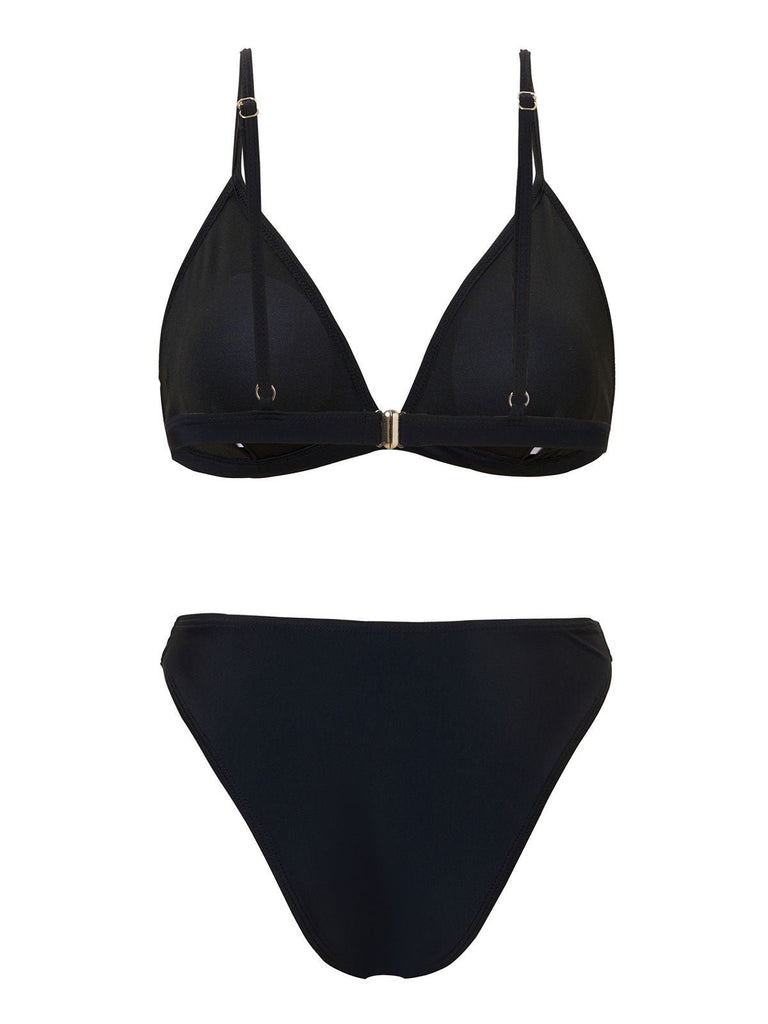 Ensemble bikini et paréo en maille unie années 1960