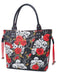 Sac à main vintage punk imprimé tête de mort et rose