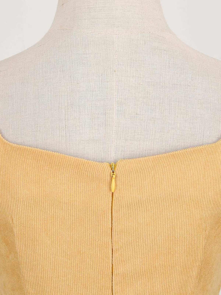 Robe Vintage Solide en Velours Côtelé des Années 1950 Cocktail Pin-up 13