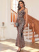 Robe longue sequins et col en V style années 20