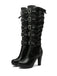 Bottines à lacets noires style punk vintage talons hauts