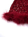 Robe courte lie-de-vin bustier à sequins et plumes années 1980 - 4