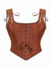Corset à lacets en daim avec nœud années 1980