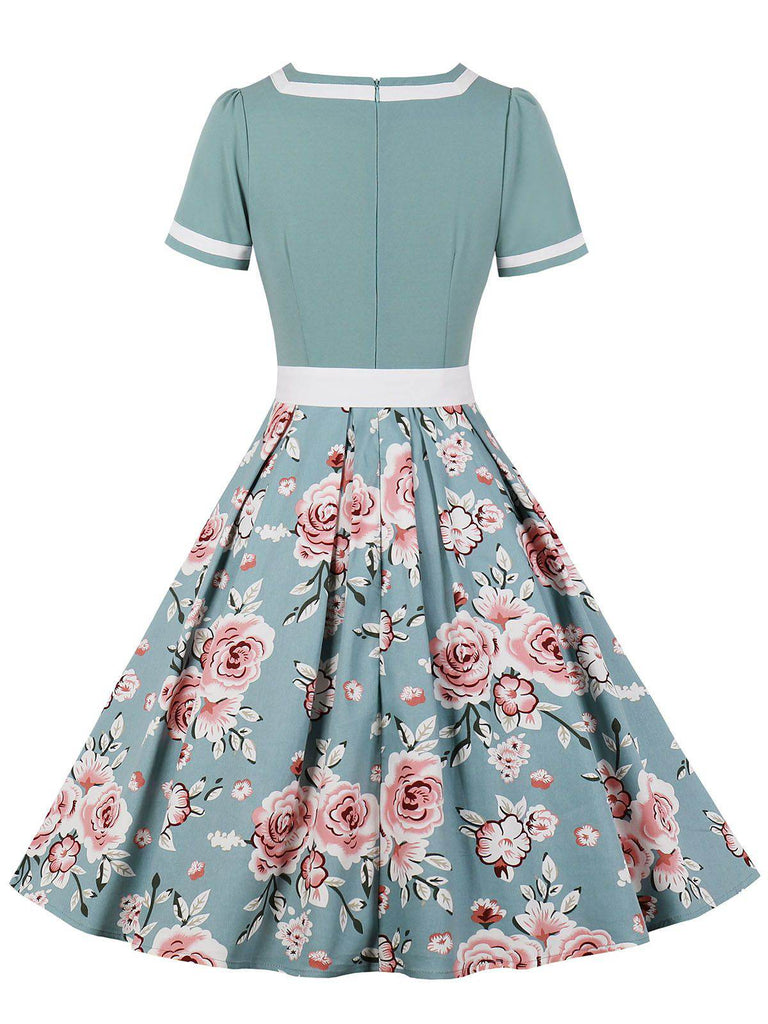 Robe Swing Année 50 Fleurie avec Ceinture 9