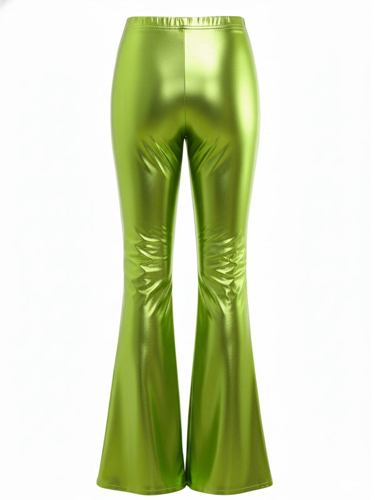 Pantalon bootcut moulant métallisé uni années 1970