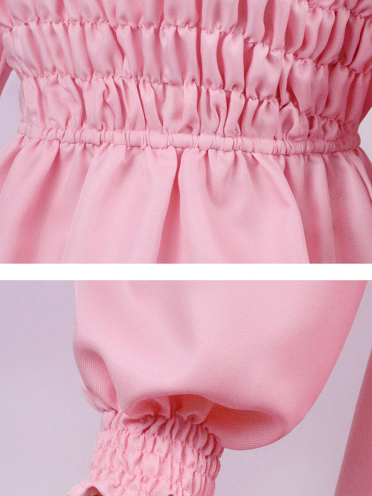 Robe rose smocks inspirée du costume d'Eleven dans Stranger Things années 1980