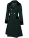Manteau à Boutons Uni Vert Foncé Années 1950 7