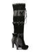Bottes hautes à talons lacets et nœud style vintage