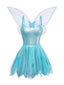 Robe en tulle pailleté avec ailes de papillon et fée d'Halloween des années 1970