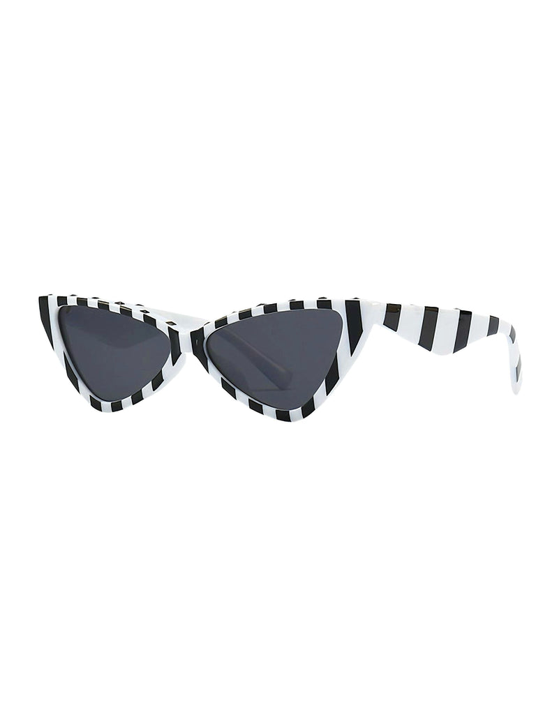 Lunettes de soleil œil de chat classiques à rayures vintage