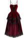 Robe gothique d’Halloween en velours à traîne asymétrique années 1940