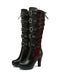 Bottines à lacets noires style punk vintage talons hauts