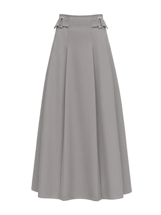 Jupe longue grise à décorations métalliques années 1980