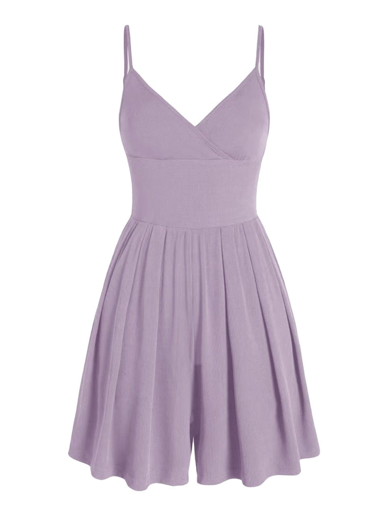 Combinaison à bretelles spaghetti et col en V années 1980