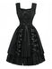 Robe noire à lacets style gothique des années 1950